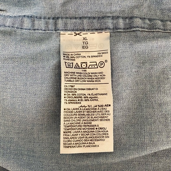 Mens Chambray long sleeve shirt - Picture 5 of 5